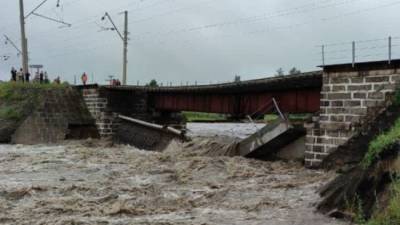 В Забайкалье восстановлена часть размытого ливнями моста на Транссибе