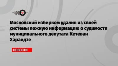Московский избирком удалил из своей системы ложную информацию о судимости муниципального депутата Кетеван Хараидзе