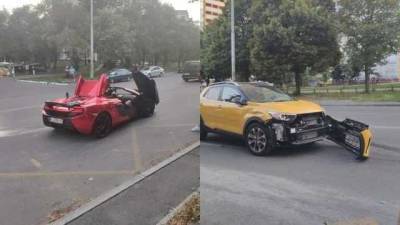Элитная авария в Киеве: столкнулись McLaren и Kia Stonic