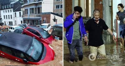Наводнение в Бельгии - дожди в Европе - уносит машины