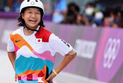 13-летняя японская скейтбордистка выиграла золотую медаль