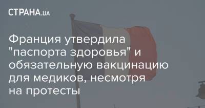 Франция утвердила "паспорта здоровья" и обязательную вакцинацию для медиков, несмотря на протесты