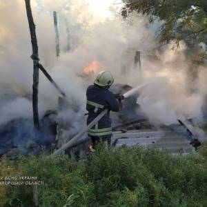 На территории частного дома в запорожском селе произошел пожар. Фото