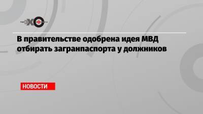 В правительстве одобрена идея МВД отбирать загранпаспорта у должников