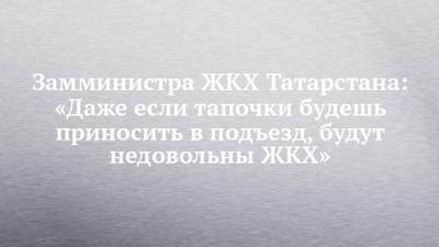 Замминистра ЖКХ Татарстана: «Даже если тапочки будешь приносить в подъезд, будут недовольны ЖКХ»