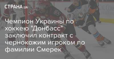 Чемпион Украины по хоккею "Донбасс" заключил контракт с чернокожим игроком по фамилии Смерек