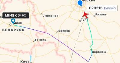 Самолет Belavia, подавший сигнал тревоги, развернулся в сторону Москвы