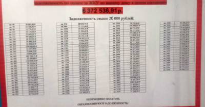 Общий долг по ЖКУ у жильцов муравейника в Парнасе достиг 6 млн рублей