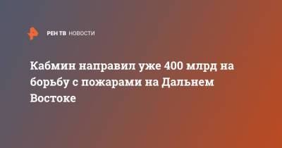 Кабмин направил уже 400 млрд на борьбу с пожарами на Дальнем Востоке