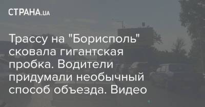 Трассу на "Борисполь" сковала гигантская пробка. Водители придумали необычный способ объезда. Видео