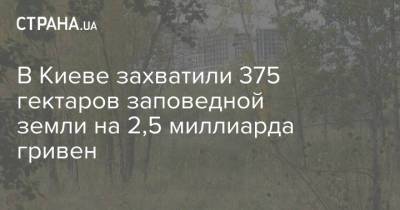 В Киеве захватили 375 гектаров заповедной земли на 2,5 миллиарда гривен