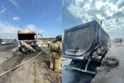 На трассе М-4 «Дон» сгорел грузовик