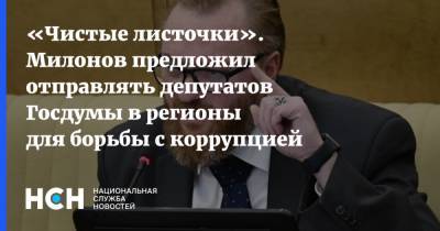 Милонов предложил отправлять депутатов Госдумы в регионы для борьбы с коррупцией
