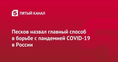 Песков назвал главный способ в борьбе с пандемией COVID-19 в России