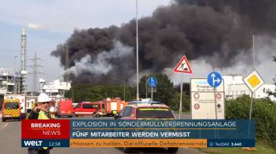В Германии произошел мощный взрыв на химзаводе, есть жертвы