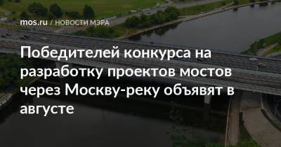 Победителей конкурса на разработку проектов мостов через Москву-реку объявят в августе