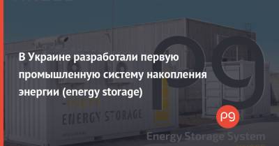 Сергей Моргунов - В Украине разработали первую промышленную систему накопления энергии (energy storage) - thepage.ua - Украина