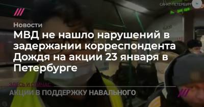 МВД не нашло нарушений в задержании корреспондента Дождя на акции 23 января в Петербурге