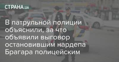 Евгений Брагар - В патрульной полиции объяснили, за что объявили выговор остановившим нардепа Брагара полицейским - strana.ua - Украина - Киев