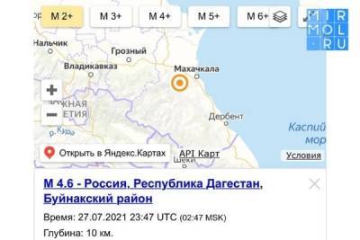 В Дагестане на глубине 10 км произошло землетрясение
