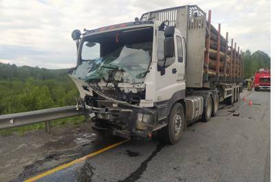 В Челябинской области водитель новой легковушки погиб в страшном ДТП с лесовозом