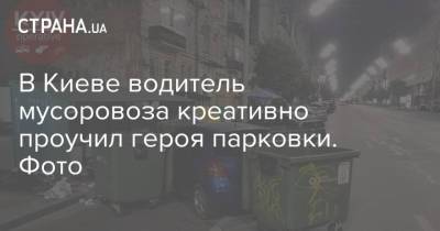 В Киеве водитель мусоровоза креативно проучил героя парковки. Фото