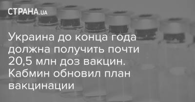 Украина до конца года должна получить почти 20,5 млн доз вакцин. Кабмин обновил план вакцинации