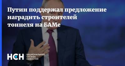 Путин поддержал предложение наградить строителей тоннеля на БАМе