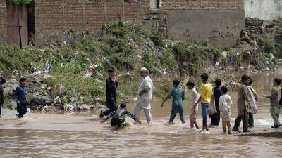 В Пакистане сильные ливни привели к затоплению улиц