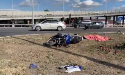 В Уфе столкнулись мотоцикл и иномарка: погиб мотоциклист