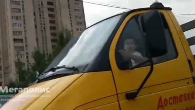 В Петербурге за рулем фургона "Петрович" заметили малыша
