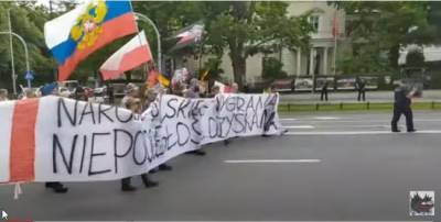 Поляки протестовали против США с флагами России