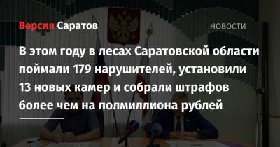 В этом году в лесах Саратовской области поймали 179 нарушителей, установили 13 новых камер и собрали штрафов более чем на полмиллиона рублей