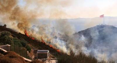 В турецком Бодруме пламя от лесных пожаров подобралось к отелям: туристов эвакуируют на лодках