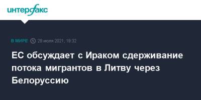 ЕС обсуждает с Ираком сдерживание потока мигрантов в Литву через Белоруссию