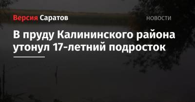 В пруду Калининского района утонул 17-летний подросток