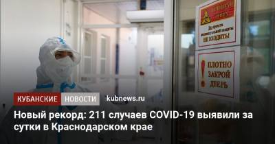 Новый рекорд: 211 случаев COVID-19 выявили за сутки в Краснодарском крае