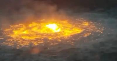 "Огненный глаз": в Мексиканском заливе произошел пожар на подводном трубопроводе (видео)