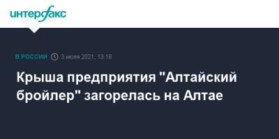 Крыша предприятия "Алтайский бройлер" загорелась на Алтае