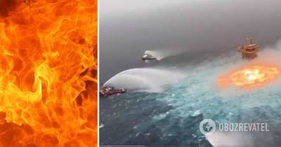 В Мексиканском заливе газопровод вспыхнул под водой - видео пожара