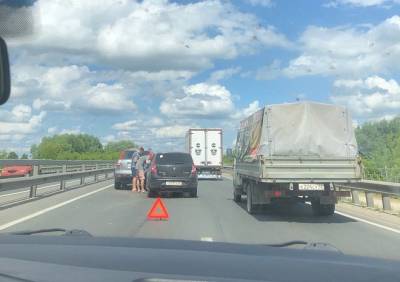 На Солотчинском шоссе из-за аварии образовалась пробка