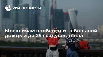 Синоптики пообещали москвичам облачную погоду, небольшой дождь и до 25 градусов тепла
