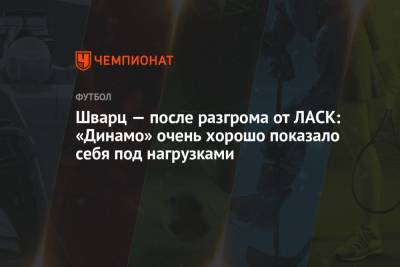 Шварц — после разгрома от ЛАСК: «Динамо» очень хорошо показало себя под нагрузками