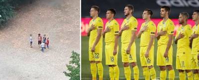 Дети-футболисты во дворе Киева перед своим матчем исполнили гимн Украины, наследуя сборную на Евро-2020