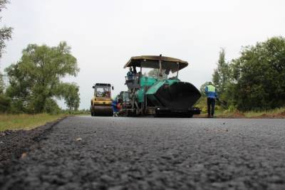 Дорогу к поселку Дедовичи ремонтируют в Псковской области