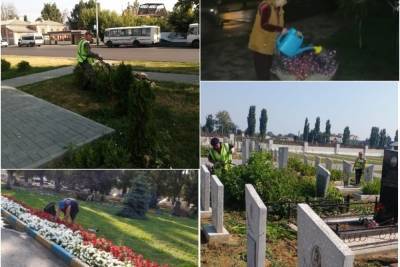 Коммунальщики Мичуринска убирают парки и памятные места