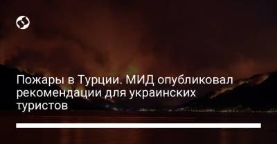 Пожары в Турции. МИД опубликовал рекомендации для украинских туристов