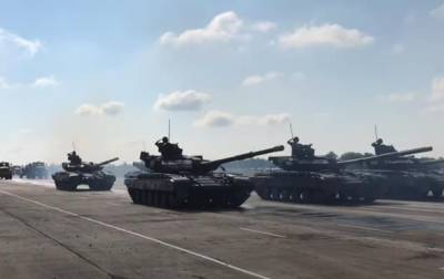 Опубликовано видео репетиции военного парада