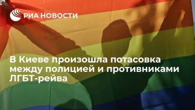 Потасовка произошла между противниками ЛГБТ-рейва и полицией у офиса президента Украины в Киеве