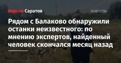 Рядом с Балаково обнаружили останки неизвестного: по мнению экспертов, найденный человек скончался месяц назад